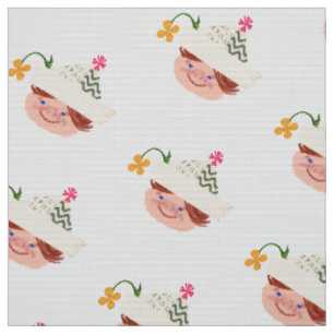Freckle stellte Jungen mit Papierhut u. Blume Stoff