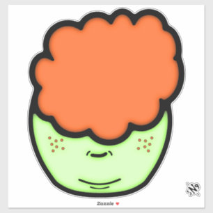 Freckled Ingwer Kind (lustiger Cartoon wie Sketch) Aufkleber