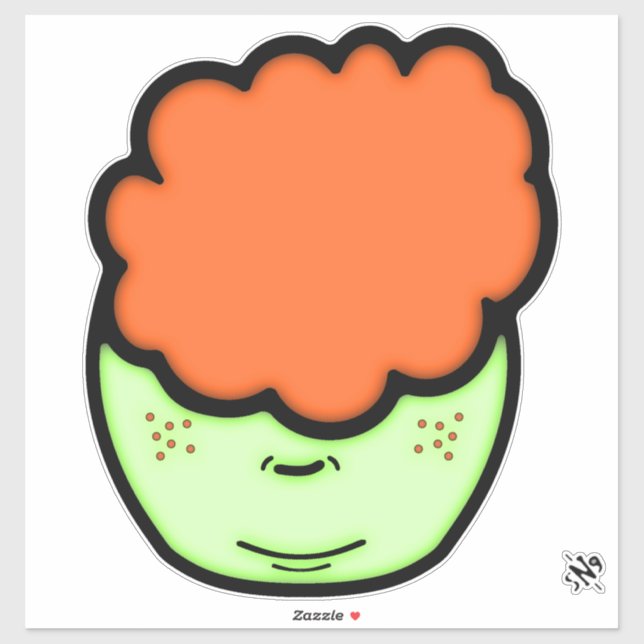 Freckled Ingwer Kind (lustiger Cartoon wie Sketch) Aufkleber (Blatt)