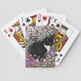 Freckles in Blume II - Tuxedo Kitty Cat Spielkarten