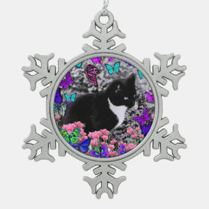 Freckles in den Schmetterlingen III, Schneeflocken Zinn-Ornament