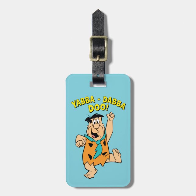 Fred Flintstone Yabba-Dabba Doo! Gepäckanhänger (Vorderseite vertikal)