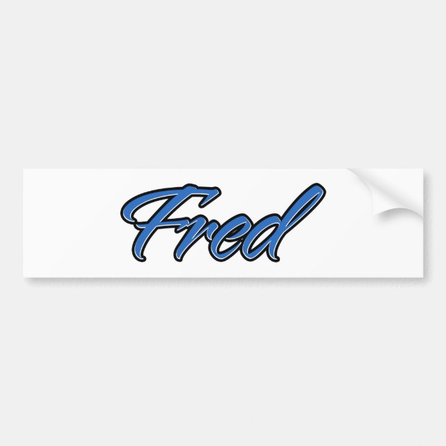 Fred Name blue Aufkleber Sticker Autoaufkleber (Vorne)