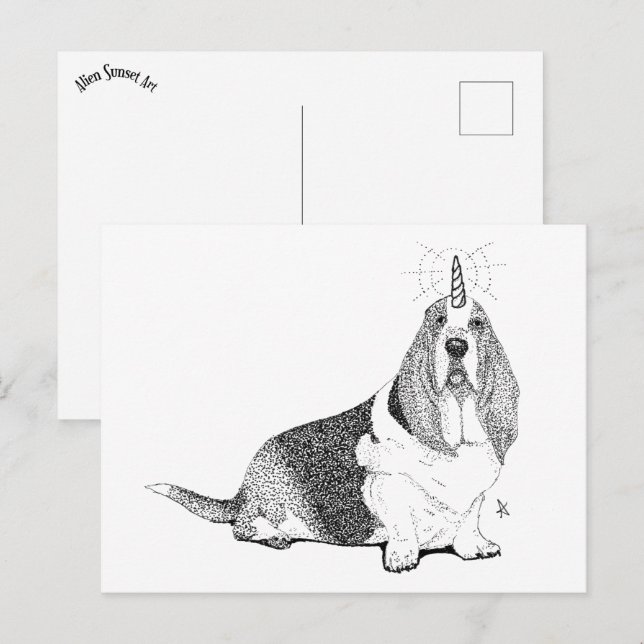 Fred the Bassetcorn Postkarte (Vorne/Hinten)