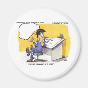 Fred Zeichnet Eine Leere Lustige Skurrile Cartoon  Magnet