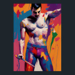 Freddie Mercury Digital Oil Painting Poster<br><div class="desc">Tauchen Sie ein in das faszinierende Charisma des legendären Freddie Mercury mit diesem faszinierenden digitalen Ölgemälde-Portrait. Mit lebendigen Farben und sorgfältiger Liebe zum Detail macht dieses Kunstwerk Freddies kraftvolle Präsenz in der Bühne und seinen ikonischen Stil deutlich. Die Abwesenheit eines Shirts unterstreicht seinen selbstbewussten und unentschuldbaren Ausdruck und erfasst seine...</div>