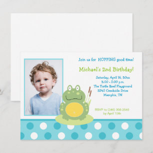 Freddy la grenouille Photo Anniversaire Invitation