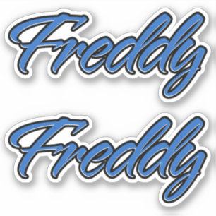 Freddy Name blue Aufkleber Sticker Stickerset