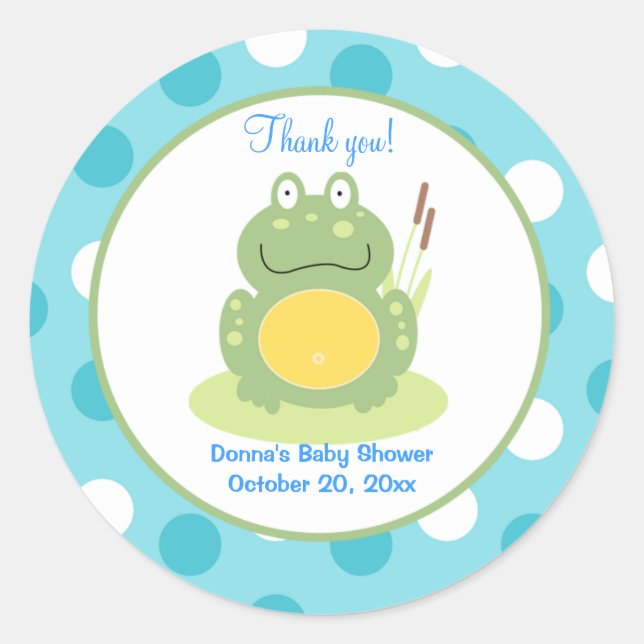 Freddy the Frog Round Gevor Sticker (Vorderseite)