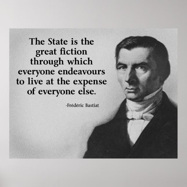 Frederic Bastiat Zitat Poster (Vorne)