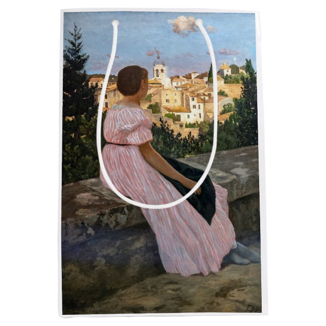 Frederic Bazille - Das rosa Kleid Mittlere Geschenktüte (Vorderseite)