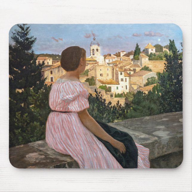 Frederic Bazille - Das rosa Kleid Mousepad (Vorne)