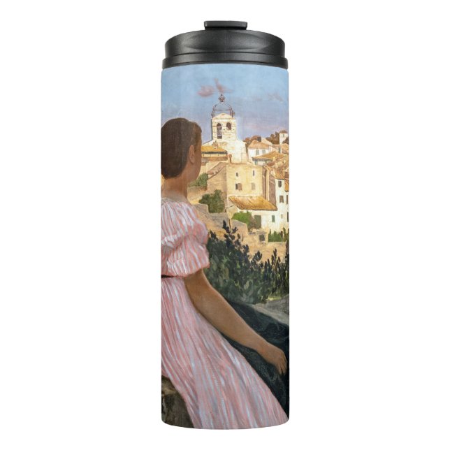 Frederic Bazille - Das rosa Kleid Thermosbecher (Vorderseite)