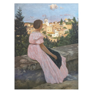 Frederic Bazille - Das rosa Kleid Tischdecke