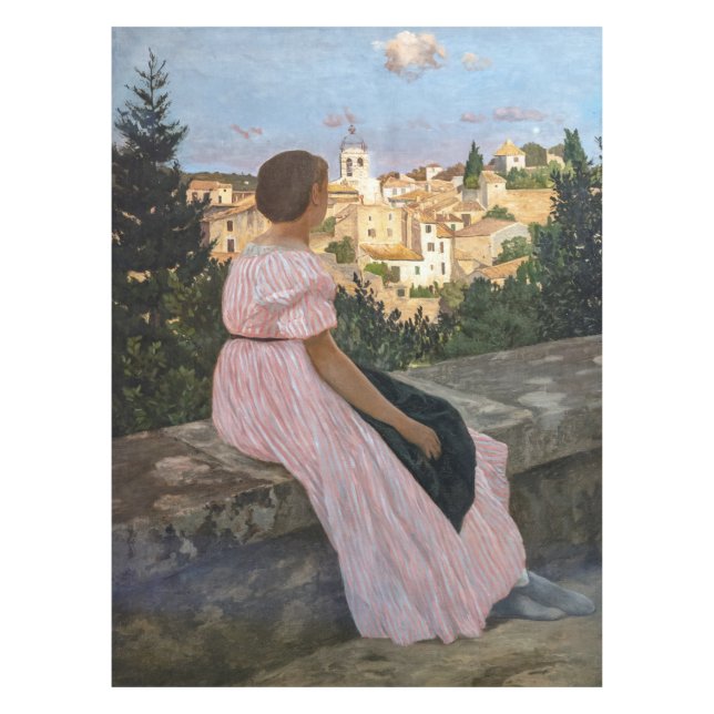 Frederic Bazille - Das rosa Kleid Tischdecke (Vorderseite)