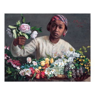 Frederic Bazille - Junge Frau mit Päonien Fotodruck