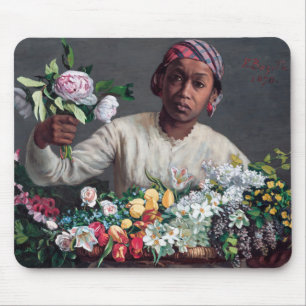 Frederic Bazille - Junge Frau mit Päonien Mousepad
