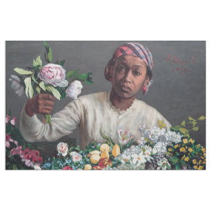 Frederic Bazille - Junge Frau mit Päonien Stoff