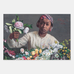 Frederic Bazille - Junge Frau mit Peonies Geschenkpapier Set