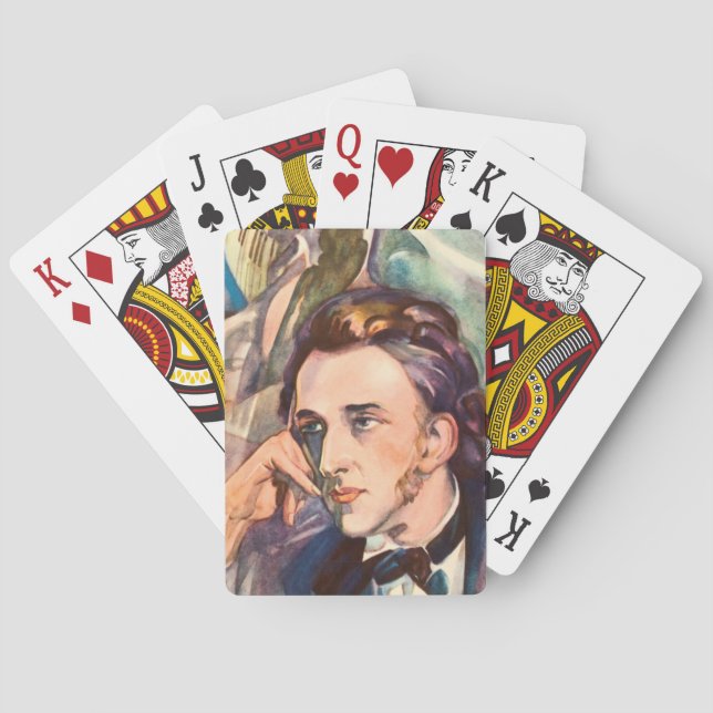 Frederic Chopin Composer Musiker Portrait Berühmt Spielkarten (Rückseite)