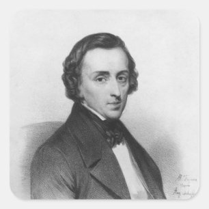 Frederic Chopin, nach Ary Scheffer Quadratischer Aufkleber
