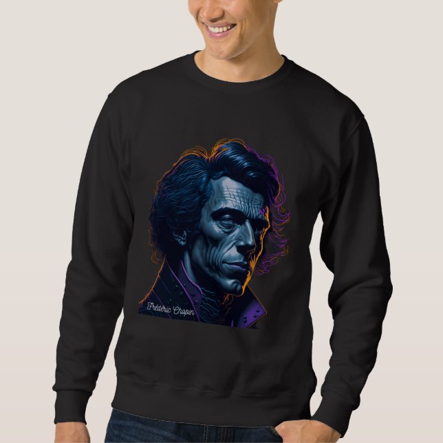 Frederic Chopin Portrait Pianist Composer Illustra Sweatshirt (Vorderseite)