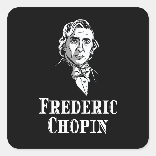 Frederic Chopin Portrait Quadratischer Aufkleber (Vorderseite)