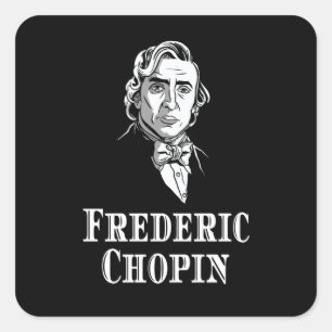 Frederic Chopin Portrait Quadratischer Aufkleber