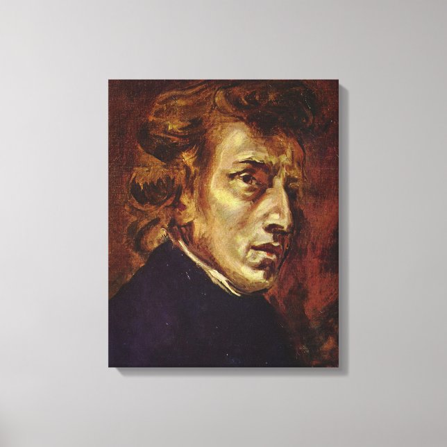 Frederic Chopin Portrait von Eugene Delacroix Leinwanddruck (Vorderseite)