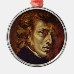 Frederic Chopin Portrait von Eugene Delacroix Ornament Aus Metall