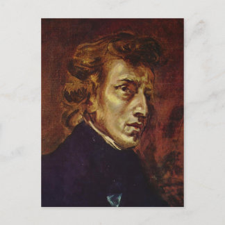 Frederic Chopin Portrait von Eugene Delacroix Postkarte