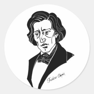 Frederic Chopin Runder Aufkleber
