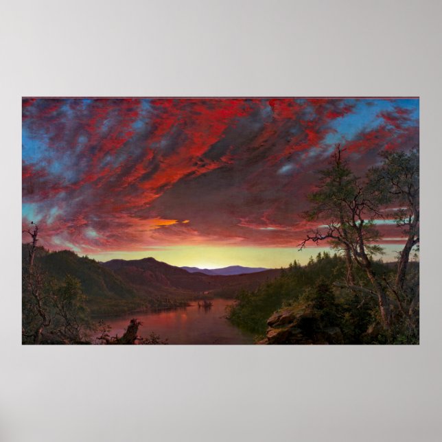 Frederic Church Sunset Wilderness Maine Malerei Poster (Vorne)