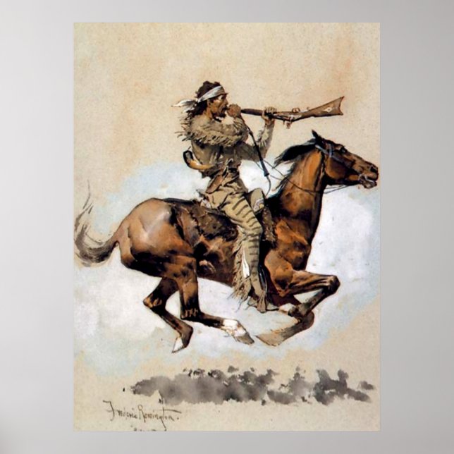 Frederic Remington "Buffalo Hunter Spitting Bullet Poster (Vorne)