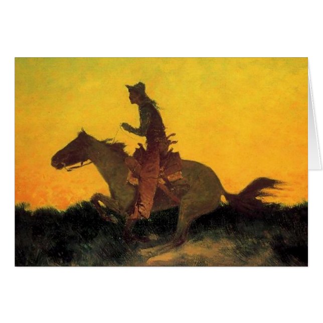 Frederic Remington Cowboy Art "Against the Sun" (Vorderseite (Horizontal))