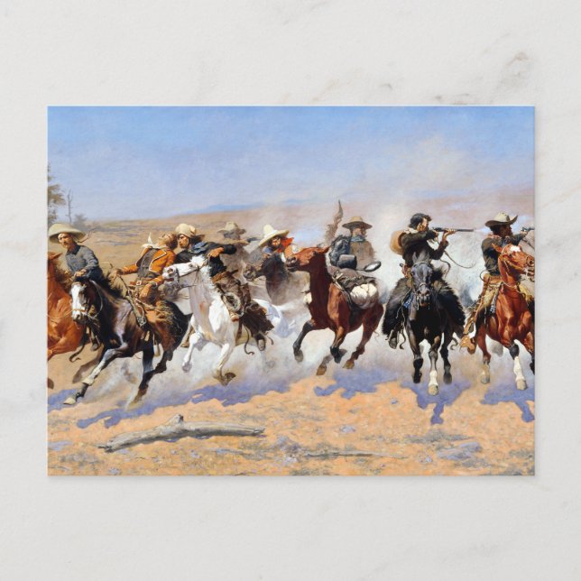 Frederic Remington Dash für Holz Postkarte (Vorderseite)