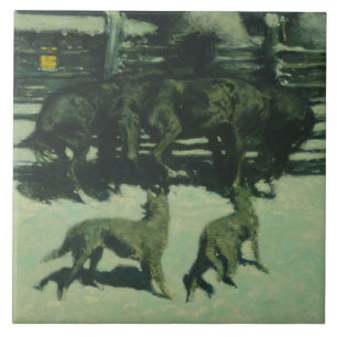 Frederic Remington - Der Aufruf zur Hilfe Fliese