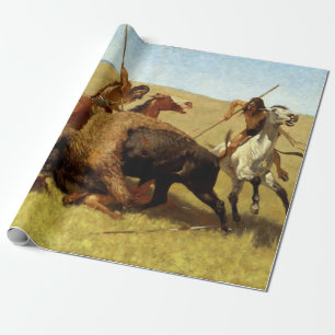 Frederic Remington die Buffalo-Jagd Geschenkpapier