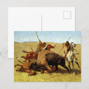 Frederic Remington die Buffalo-Jagd Postkarte