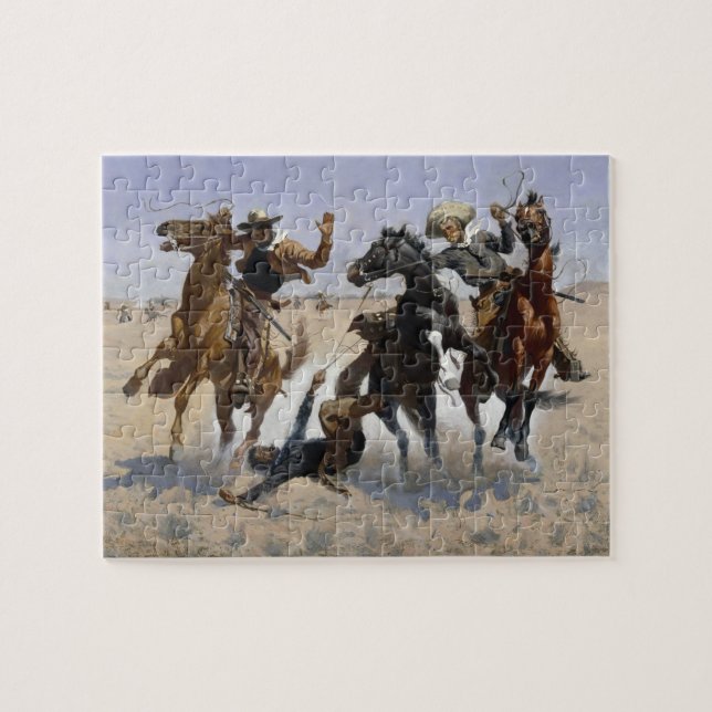Frederic Remington - Hilfe für einen Kameraden (Horizontal)