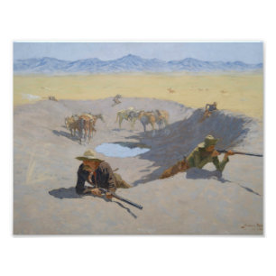 Frederic Remington - Kämpfe um die Waterhole Fotodruck