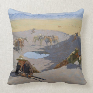 Frederic Remington Kunst „Kampf um die Wasserstell Kissen