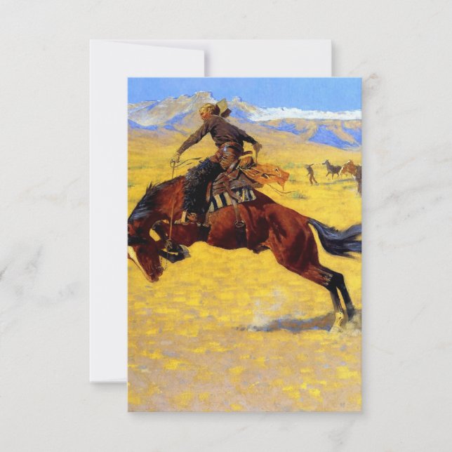 Frederic Remington Western Art "A Cold Morning" Dankeskarte (Vorderseite)