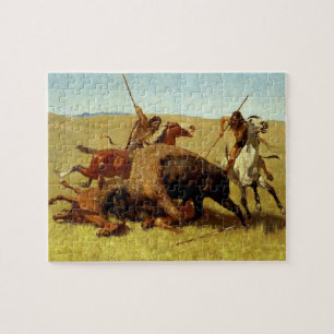 Frederic Remington Western Art „Büffeljagd“