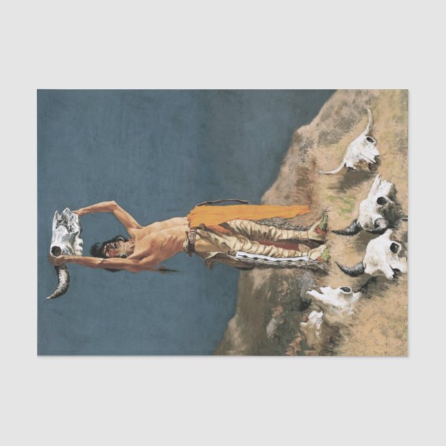 Frederic Remington Western Art "Conjuring Buff Seidenpapier (Vorderseite)