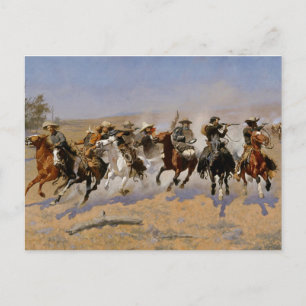 Frederic Remington Western Art "Dash for Timbe Postkarte