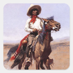 Frederic Remington Western Art „Ein Regimentskunds Quadratischer Aufkleber