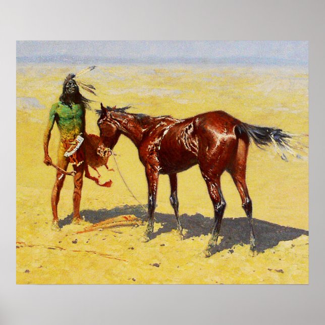 Frederic Remington Western Art "Hunted Down" Poster (Vorne)