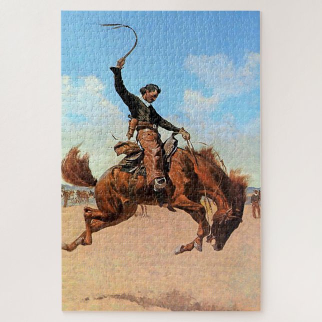 Frederic Remington Western Art "The Buck Jumper" (Vertikal)