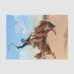 Frederic Remington Western Art "The Buck Jumper" Seidenpapier